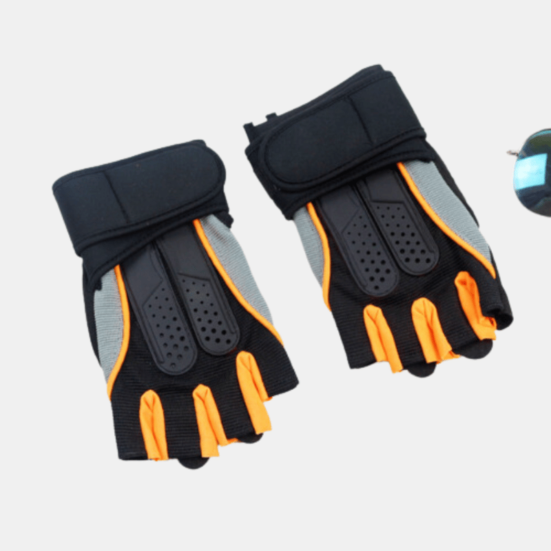 Vigor Black Fitness Gym Weight Lifting Gloves For Men Driving Bike In Orange