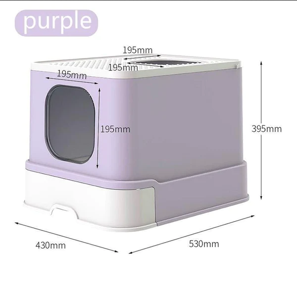 Vigor Cat Litterbox, Self Cleaning/cat Supplies For Indoor Cats, Liners Elastic Grey Close Cat Litter Box In Purple
