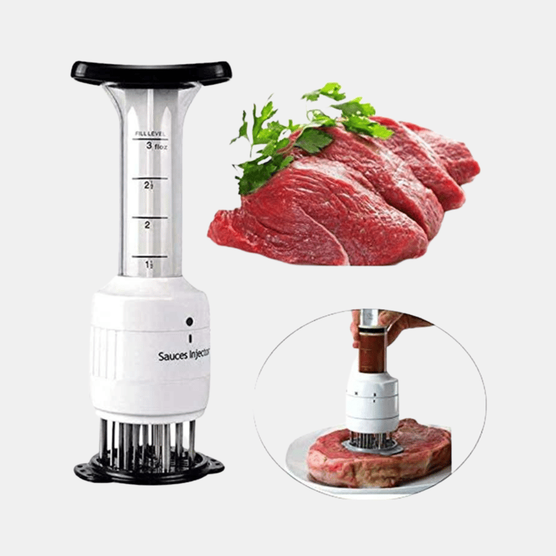 Vigor Chef Multifunctional Meat Tenderizer Needle Stainless Steel, Meat Injector Marinade Flavor Syringe K In White