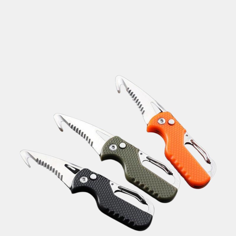 Vigor Edc Pocket Folding Knife Keychain Knives, Box Seatbelt Cutter, Rescue Edc Gadget, Key Chains For Wom In Black