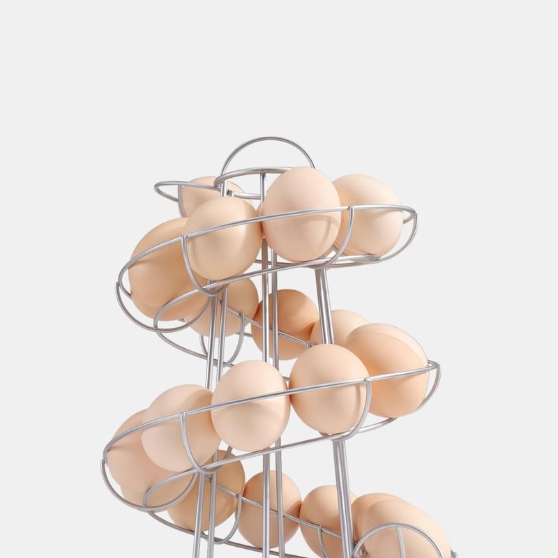 Vigor Egg Holder Countertop Freestanding Wired & Spiral Medium Egg Display Egg Holder For Fresh Eggs, Disp In Metallic