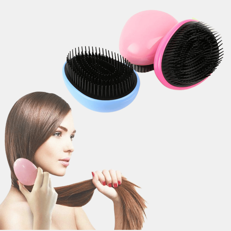 Vigor Hair Care Comb Massage Hairbrush Tangle Egg Shaped Detangling In Black