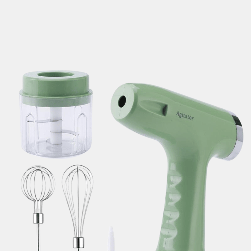 Shop Vigor Hand Held 3 In 1 Usb Electric Egg Beater Automatic Food Blender Garlic Meat Grinder Egg Mixer In Green