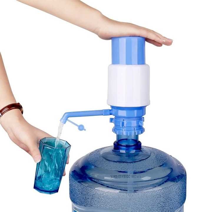 Vigor Hand Press Large Bottle Dispenser Mini Portable Plastic 19, 20l 5 Gallon Desktop Blue