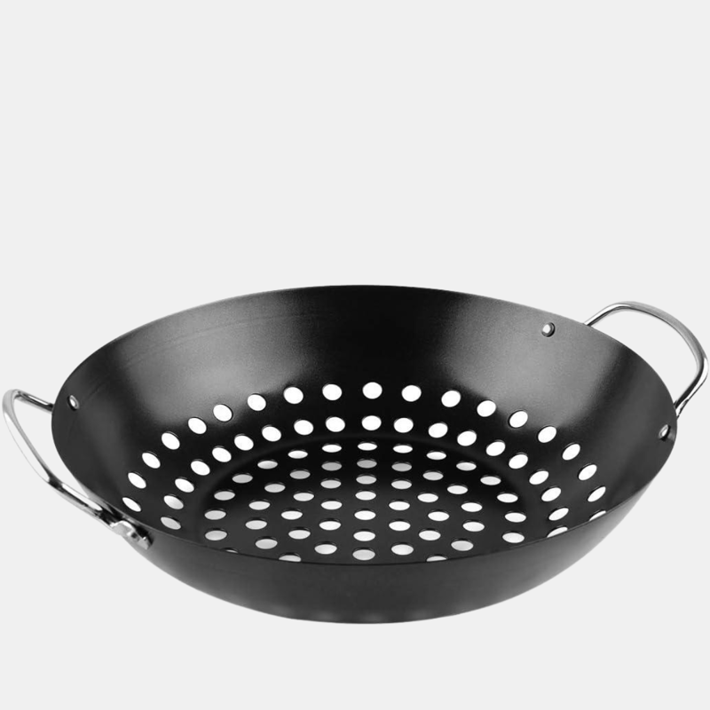 Shop Vigor High Quality Round Grill Wok With Handle For Big Green Egg Veggie Basket Bbq Accessory Barbecue