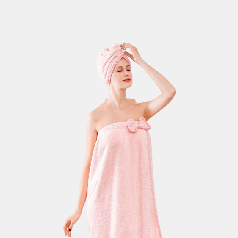 Vigor Luxury Microfiber Bath Towel Wrap In Pink