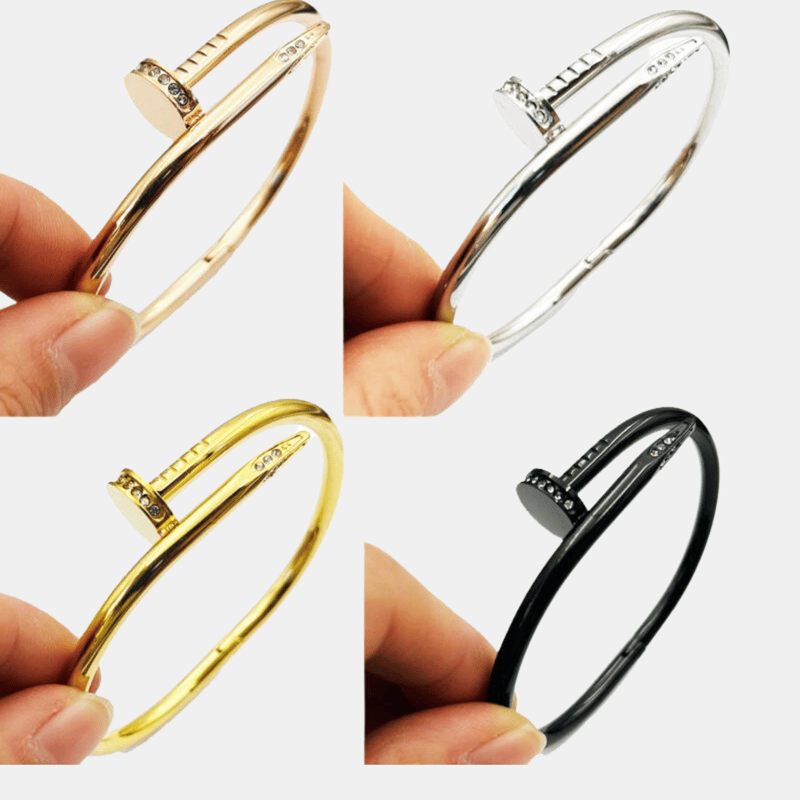 Vigor Nail Bracelet For Women Trendy 18k Bangle In Gold