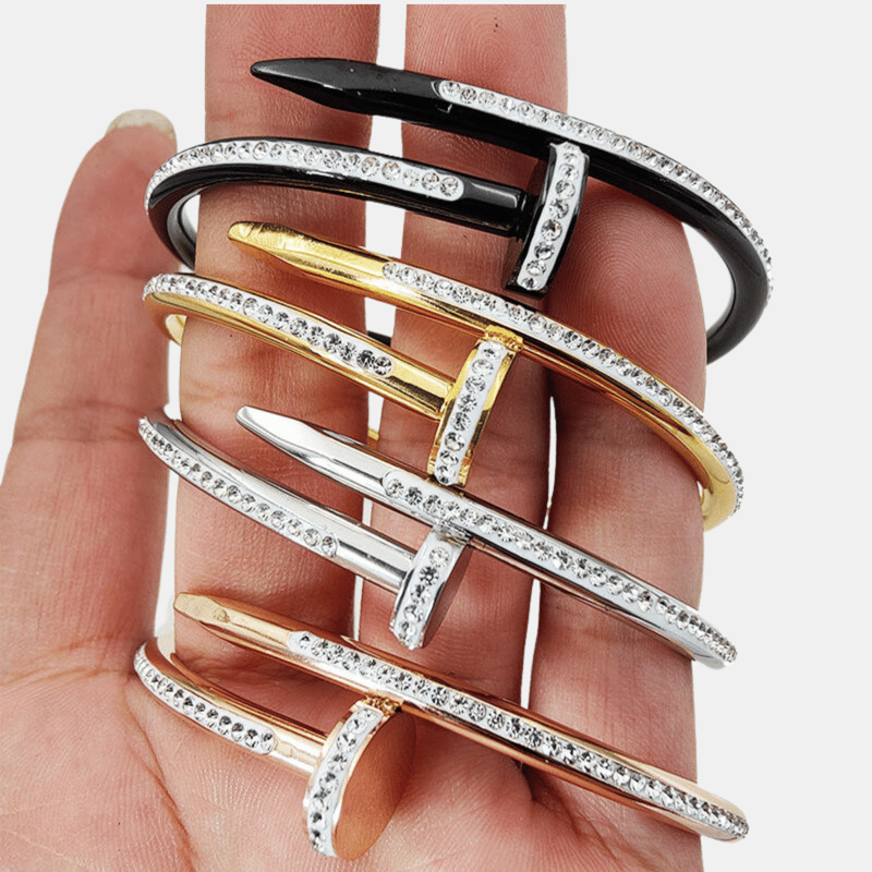 Vigor Nail Bracelet For Women Trendy 18k Bangle In Grey