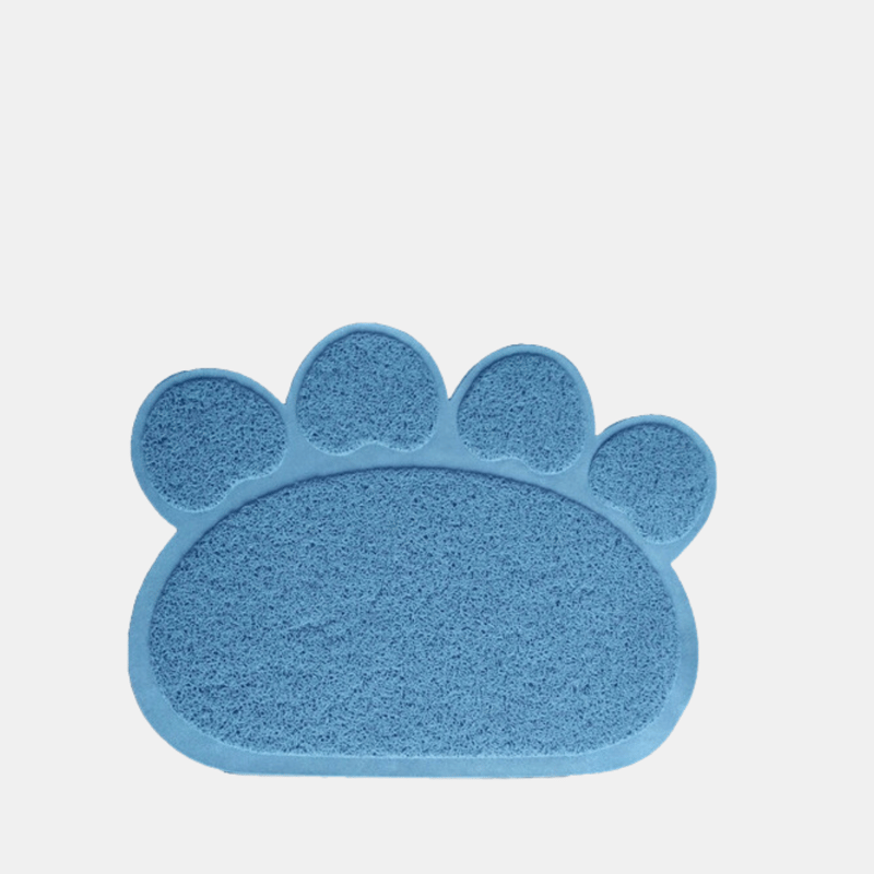 Vigor Non-slip Cat Litter Mat Paw Shape Pet Dog Cat Puppy Kitten Dish Bowl Food Water Feeding Placemat In Blue