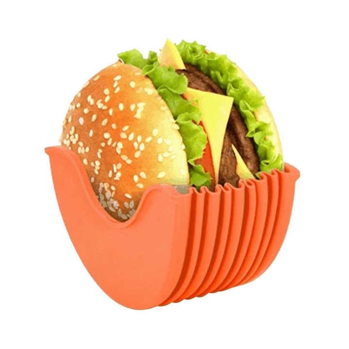 Vigor Perfect Gift Retractable Fixed Box Hamburger Holders For Burger Lovers Adults And Children In Orange