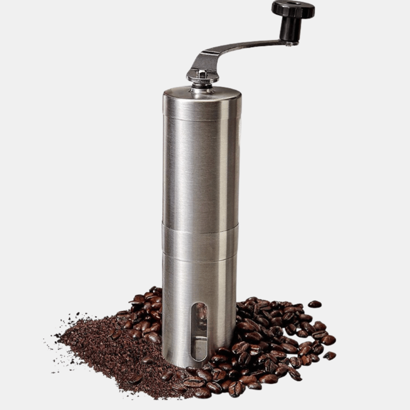 Vigor Portable Hand Coffee Bean Grinder Adjustable Knob Settings In Grey
