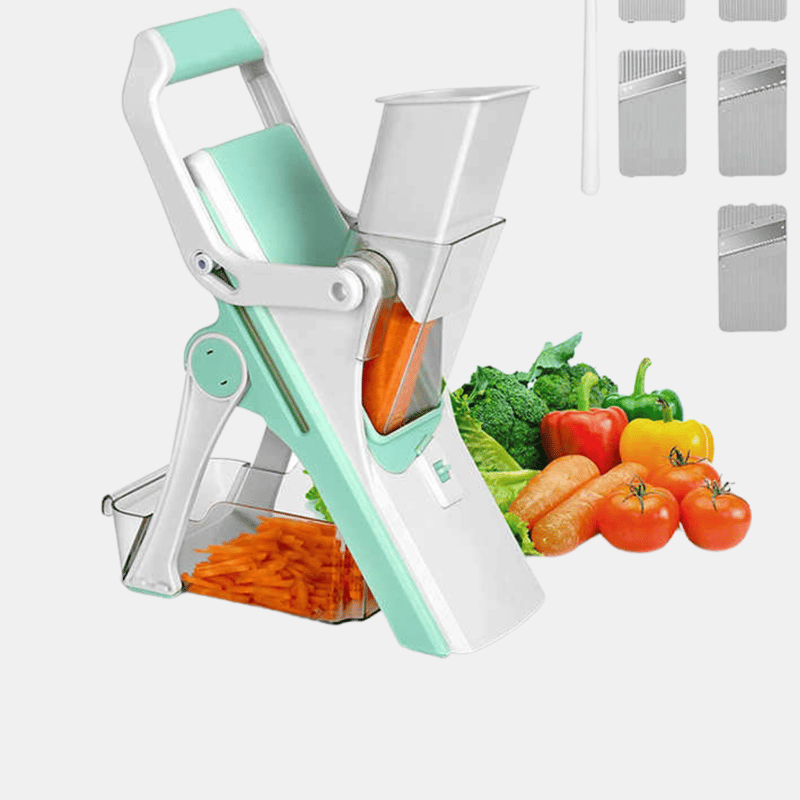 Vigor Pro Chef 5 In 1 Cutter Kitchen Multifunction Vegetable Chopper Manual Food Chopper In Green
