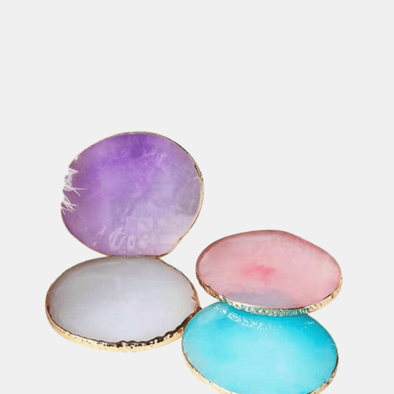 Shop Vigor Quartz Resin Agate Coaster Candle Pad For Coffe Table Or Nail Art In Blue