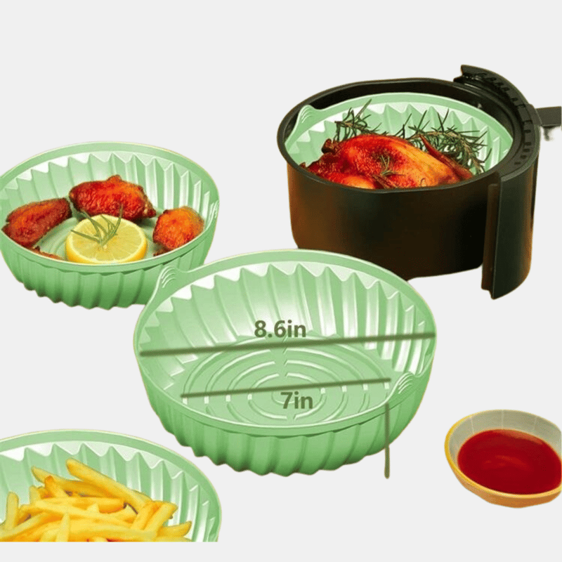 Vigor Reusable Non-stick Food Grade Silicon Oven Pan Air Fryer(bulk 3 Sets)