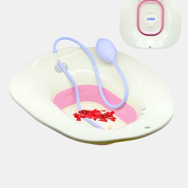 Vigor Sitz Bath With Hand Flusher & Nozzle In Pink