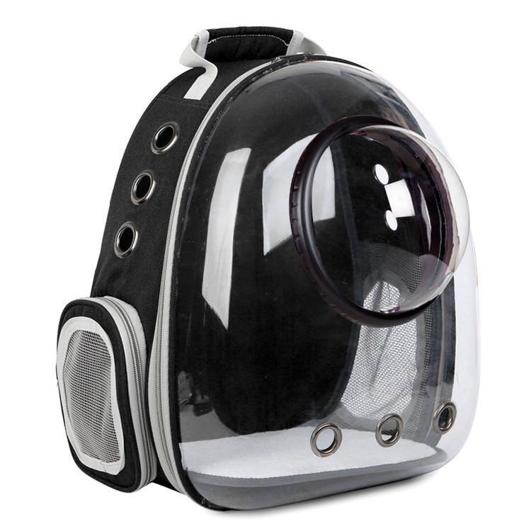 Vigor Space Capsule Bubble Cat Backpack Carrier, Adjustable Padded Puppy Backpack, Designed For Travel, Hi In Black