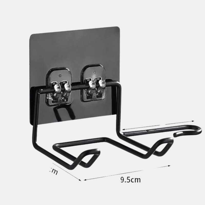 Vigor Stainless Steel Wall Mounted Hair Dryer Rack And Bathroom Hair Straightener Dryer Holder Stand & Sty In Black