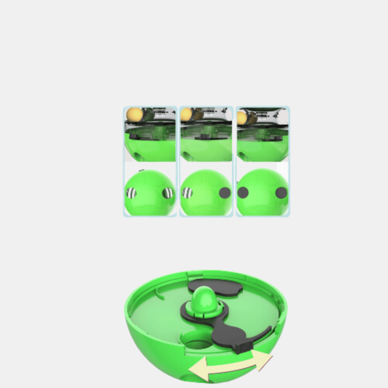 Vigor Turnable Balls Feeder Cats Toy Iq Training Leak Food Slow Feeder For Pet Cat In Green