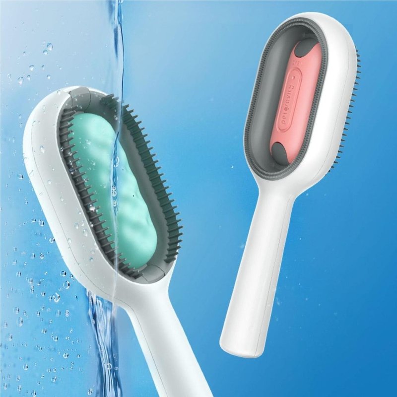 Vigor Two In One Hair Removal Cleaning Double Side Bath Rake Comb Pet Dog Cat Shedding Deshedding Brush Gr In Blue