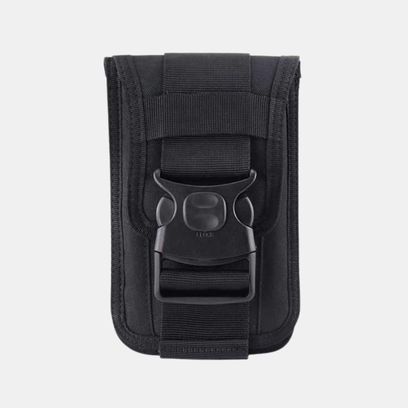 Vigor Universal Compact Nylon Waist Bag Pouch Fasten Lock Card Holder Organizer Combo Gear Keeper, Outdoor In Black
