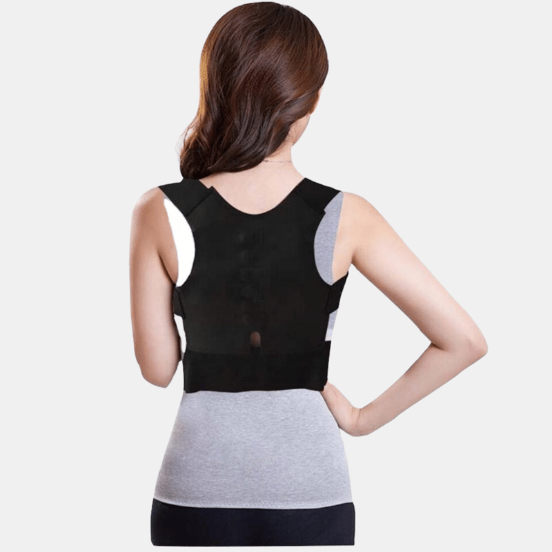Vigor Women And Men Fully Adjustable Back Posture Corrector In Black