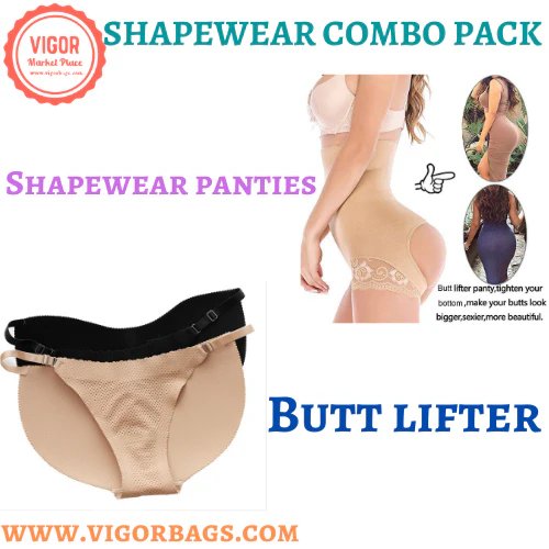 Vigor Women T-back Butt Lifter Enhancer & Women Shapewear Open Lift Up Panties Combo Pack