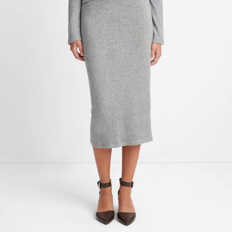 Shop Vince Cozy Midi Skirt In Grey