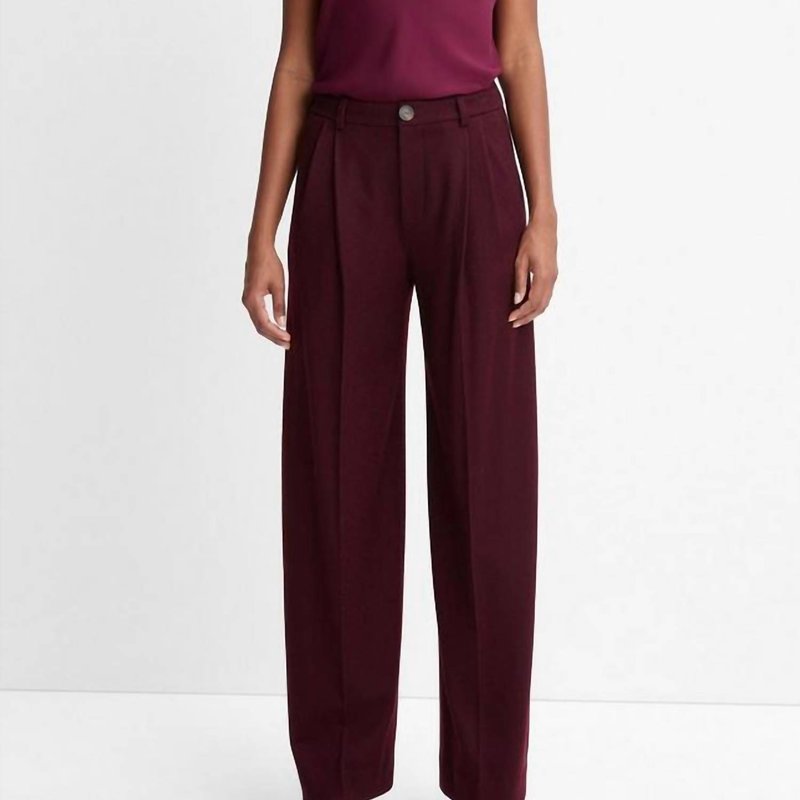 Shop Vince Cozy Wool Pleat Front Pant In Red
