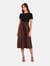 Leather A-Line Midi Skirt