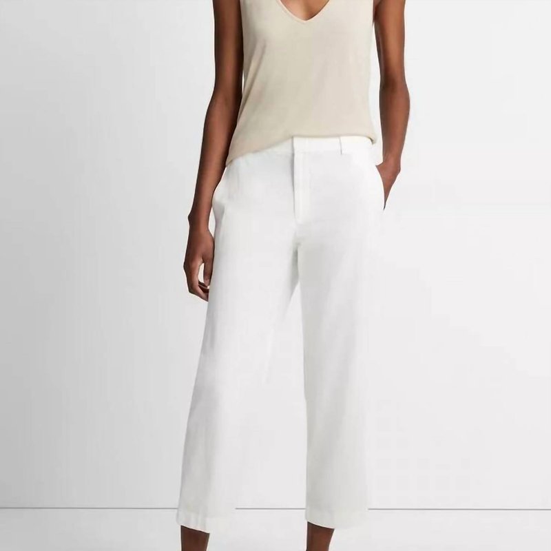 Shop Vince Low Rise Washed Cotton Crop Pant In White