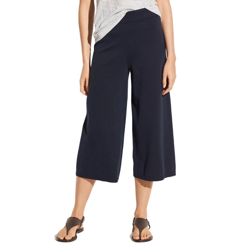 Vince Washed Culotte Pant In Navy In Burgundy