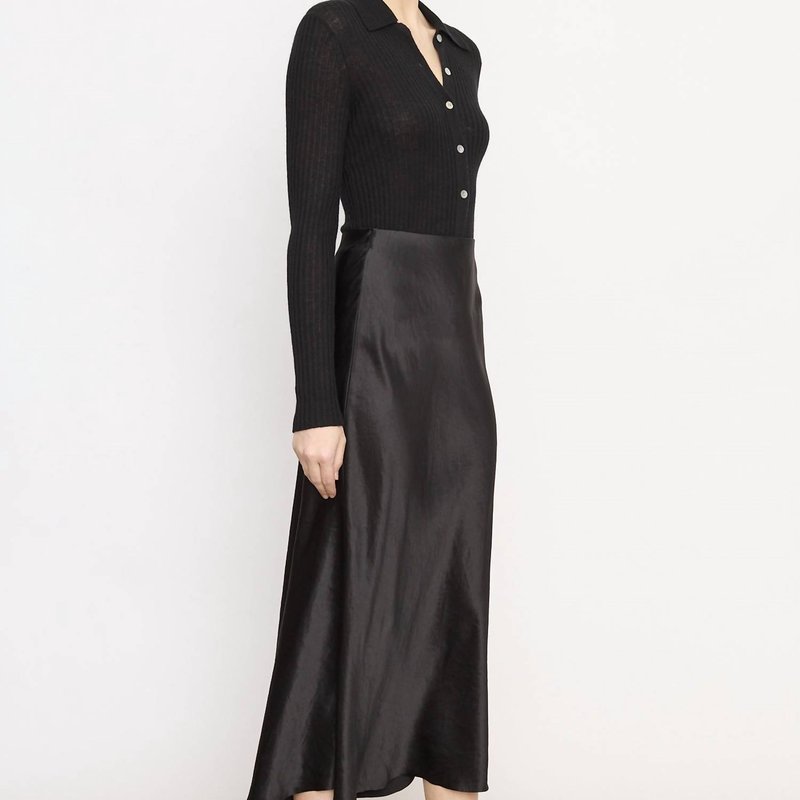 Shop Vince Women's Shaped Hem Slip Skirt In Black