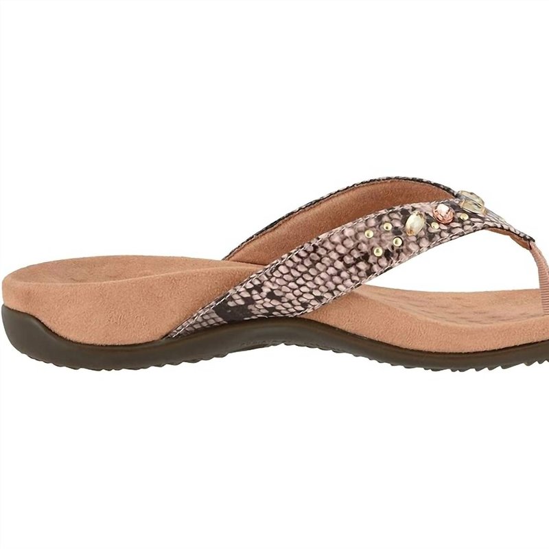 Shop Vionic Women's Lucia Snake Thong Sandal In Camelia In Pink
