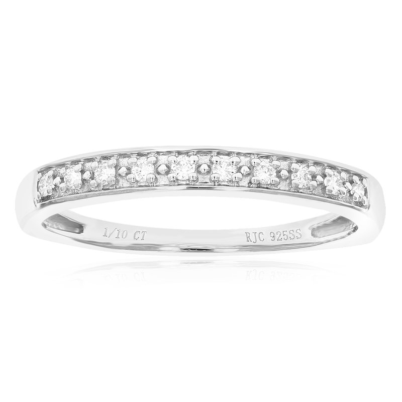 Shop Vir Jewels /10 Cttw Diamond Wedding Band For Women, Round Lab Grown Diamond Wedding Band In .925 Sterling Silve In Grey