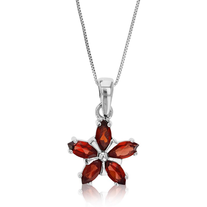 Shop Vir Jewels 0.60 Cttw Pendant Necklace, Garnet Marquise Pendant Necklace For Women In .925 Sterling S In Grey