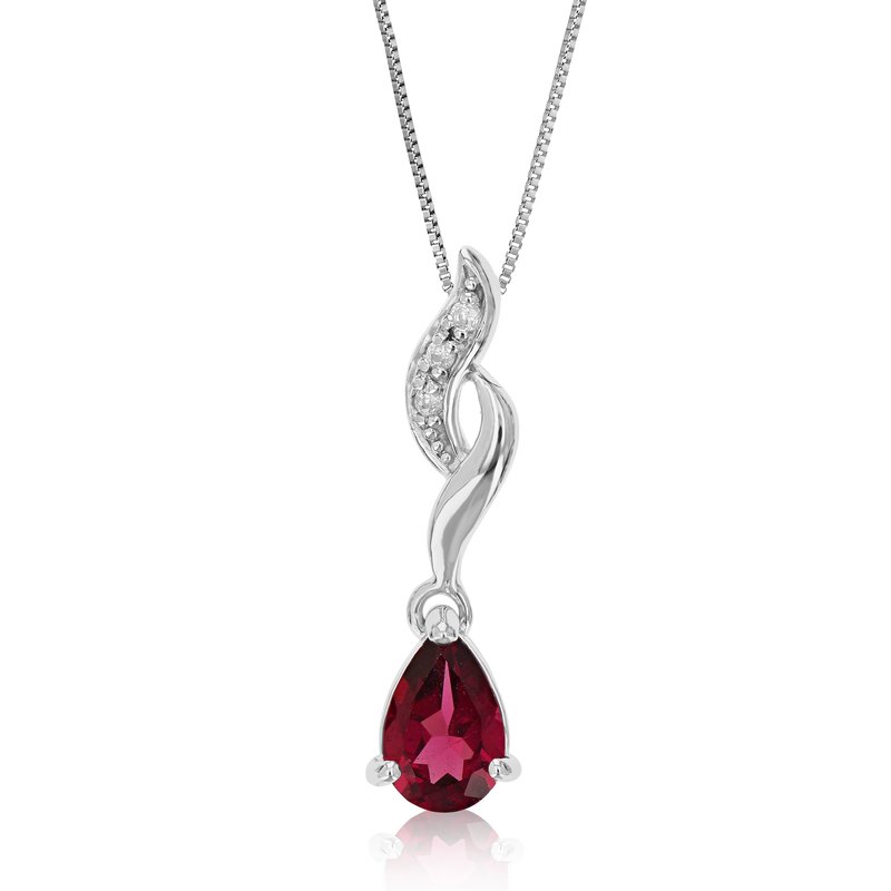 Vir Jewels 0.70 Cttw Pendant Necklace, Garnet Pear Shape Pendant Necklace For Women In .925 Sterling In Metallic