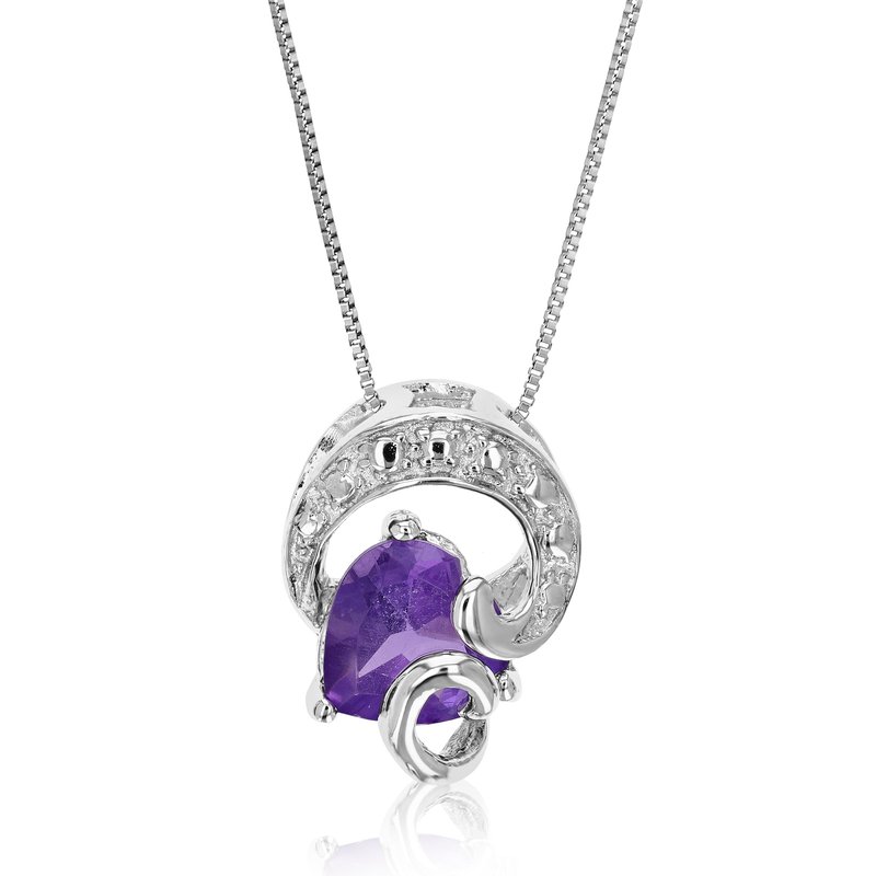 Vir Jewels 0.70 Cttw Pendant Necklace, Purple Amethyst Heart Pendant Necklace For Women In 18 Inch C