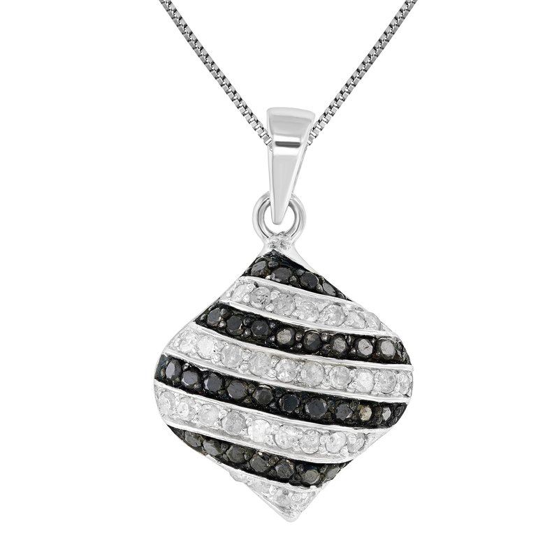 Shop Vir Jewels 0.90 Cttw Diamond Pendant, Black And White Diamond Pendant Necklace For Women In .925 Sterling Silve In Grey