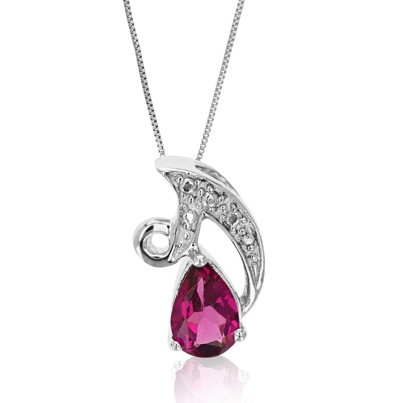 Vir Jewels 0.90 Cttw Pendant Necklace, Garnet Pear Shape Pendant Necklace For Women In 18" Chain, Pr In Metallic
