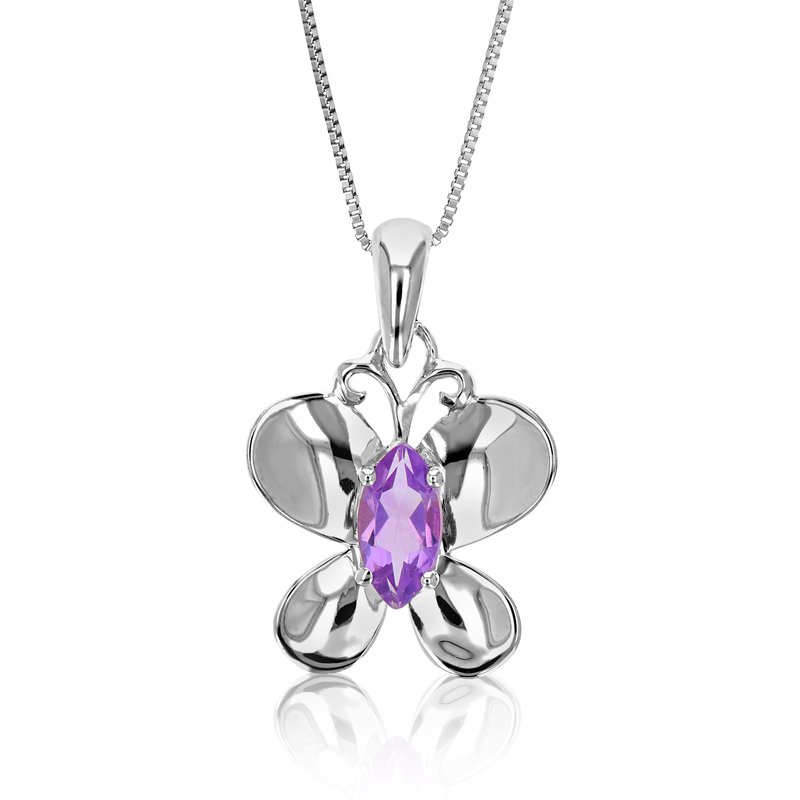 Vir Jewels 0.90 Cttw Pendant Necklace, Purple Amethyst Marquise Pendant Necklace For Women In .925 S In Metallic