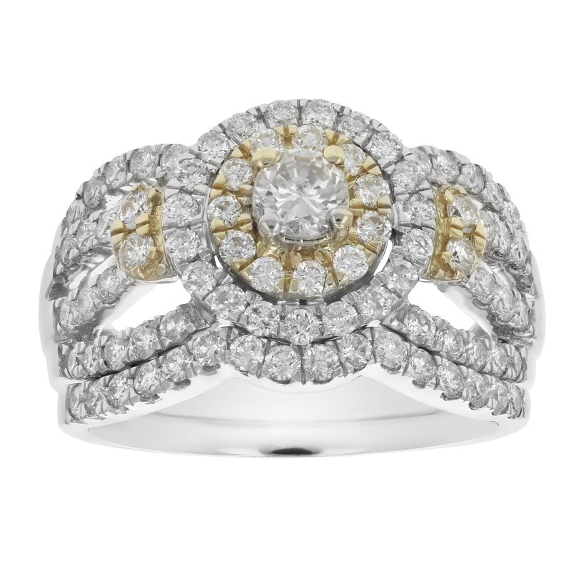 Shop Vir Jewels 1 1/2 Cttw Diamond Wedding Engagement Ring Set 14k Two Tone Gold Curve Bridal