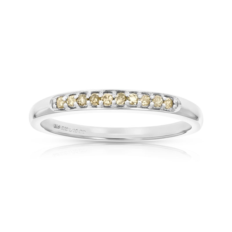 Shop Vir Jewels 1/10 Cttw Champagne Diamond Ring Wedding Band .925 Sterling Silver Prong Set In Grey
