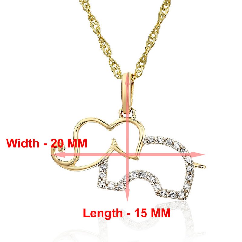 Shop Vir Jewels 1/10 Cttw Diamond Elephant Pendant Necklace 14k Yellow Gold With 18 Inch Chain