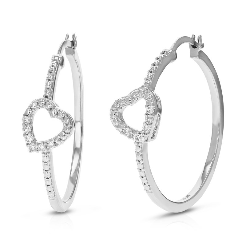 Vir Jewels 1/10 Cttw Diamond Hoop Earrings For Women, Round Lab Grown Diamond Earrings In .925 Sterl In Metallic