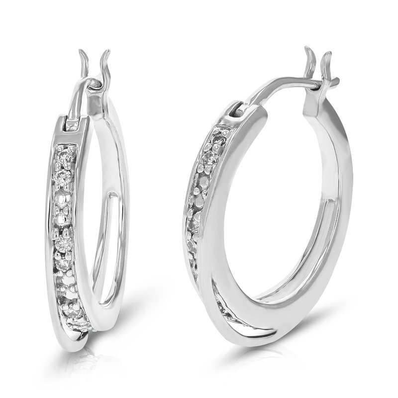 Vir Jewels 1/10 Cttw Diamond Hoop Earrings For Women, Round Lab Grown Diamond Earrings In .925 Sterl In Metallic