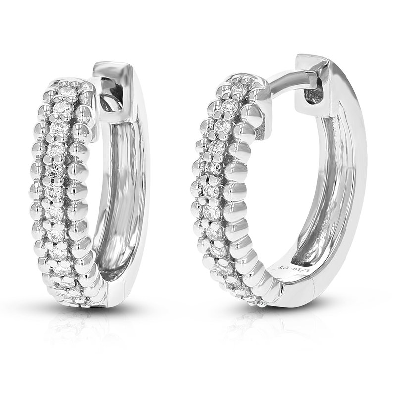 Vir Jewels 1/10 Cttw Diamond Hoop Earrings For Women, Round Lab Grown Diamond Earrings In .925 Sterling Silver, In Grey