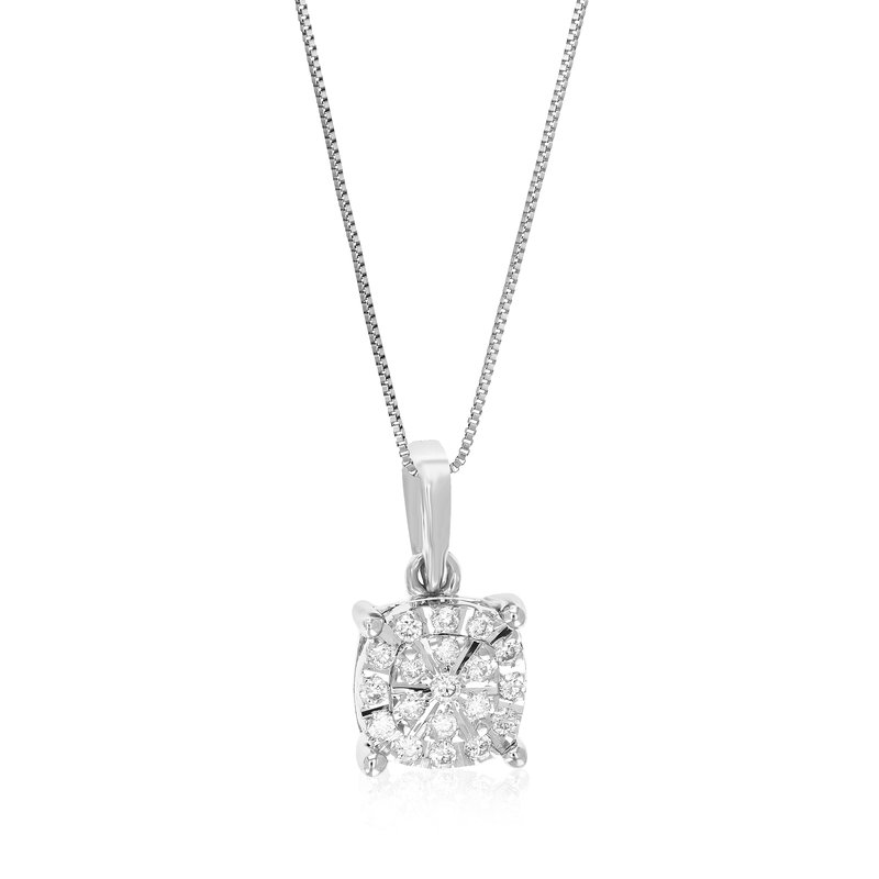 Vir Jewels 1/10 Cttw Diamond Pendant Necklace For Women, Lab Grown Diamond Pendant Necklace In .925 In Gray