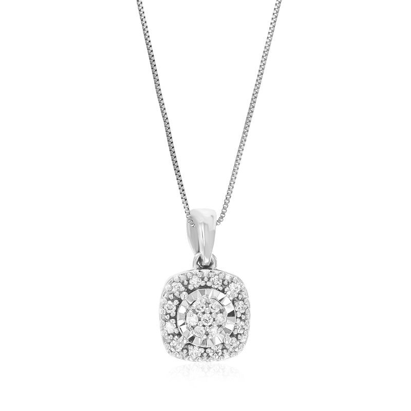Vir Jewels 1/10 Cttw Diamond Pendant Necklace For Women, Lab Grown Diamond Square Pendant Necklace I In Metallic