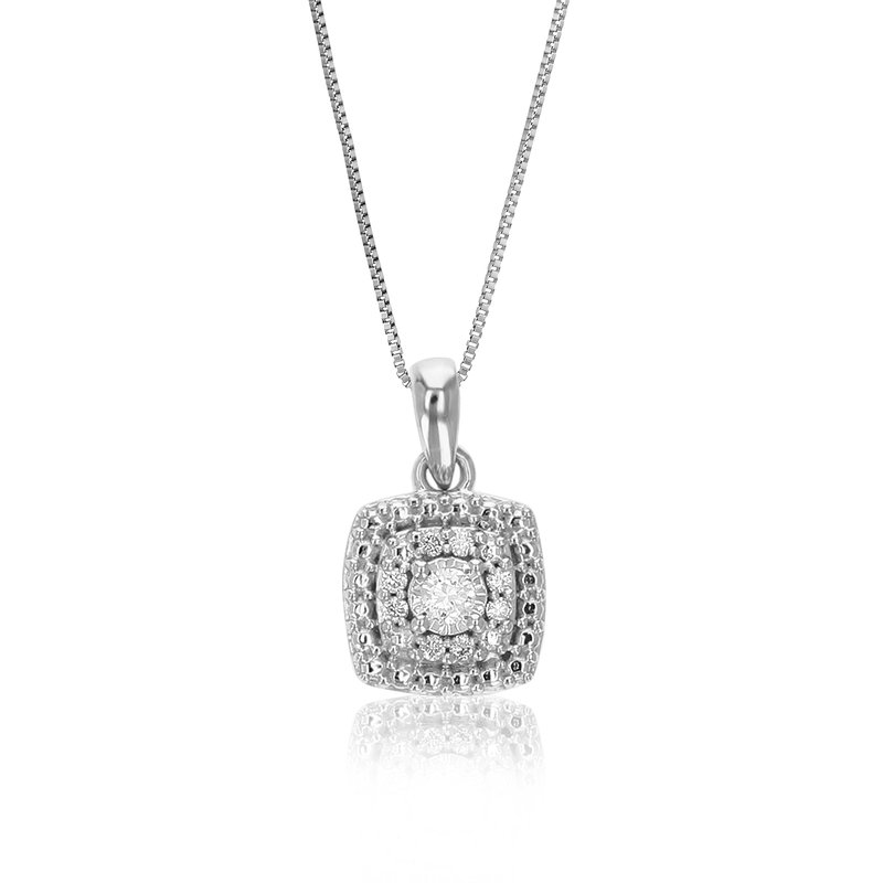 Vir Jewels 1/10 Cttw Diamond Pendant Necklace For Women, Lab Grown Diamond Square Pendant Necklace I In Metallic