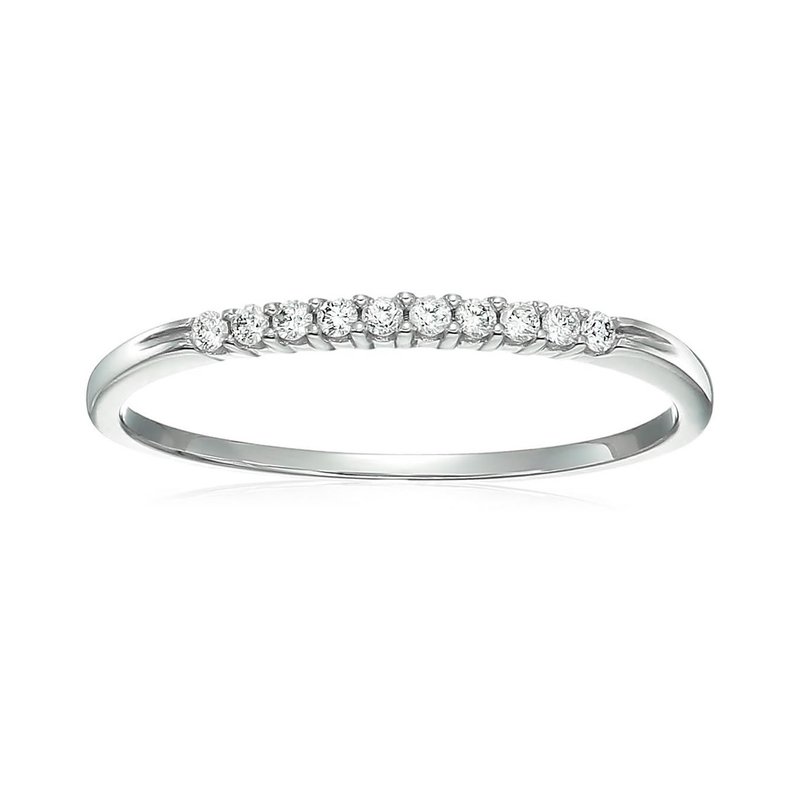 Shop Vir Jewels 1/10 Cttw Petite Diamond Wedding Band For Women In 10k White Gold Prong Set, Size 4.5-10